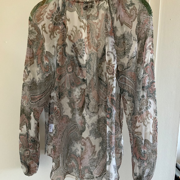 Veronica Beard Antonette Long-Sleeve Paisley Blouse - Picture 8 of 8